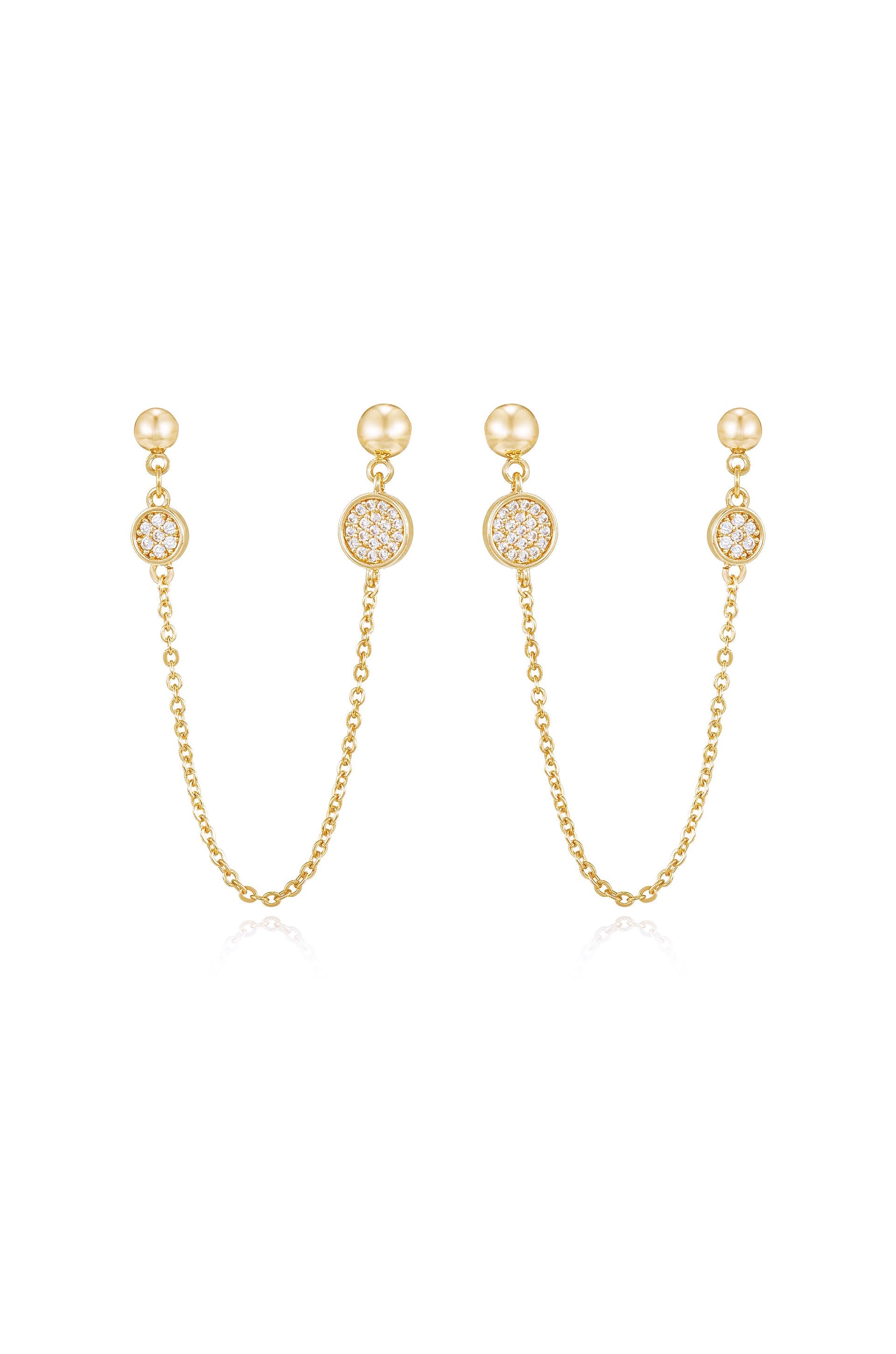 Double Piercing Chain Drop Earrings for Women - Trendy Dangle Jewelry for Parties & Date Nights | 925 Sterling Silver