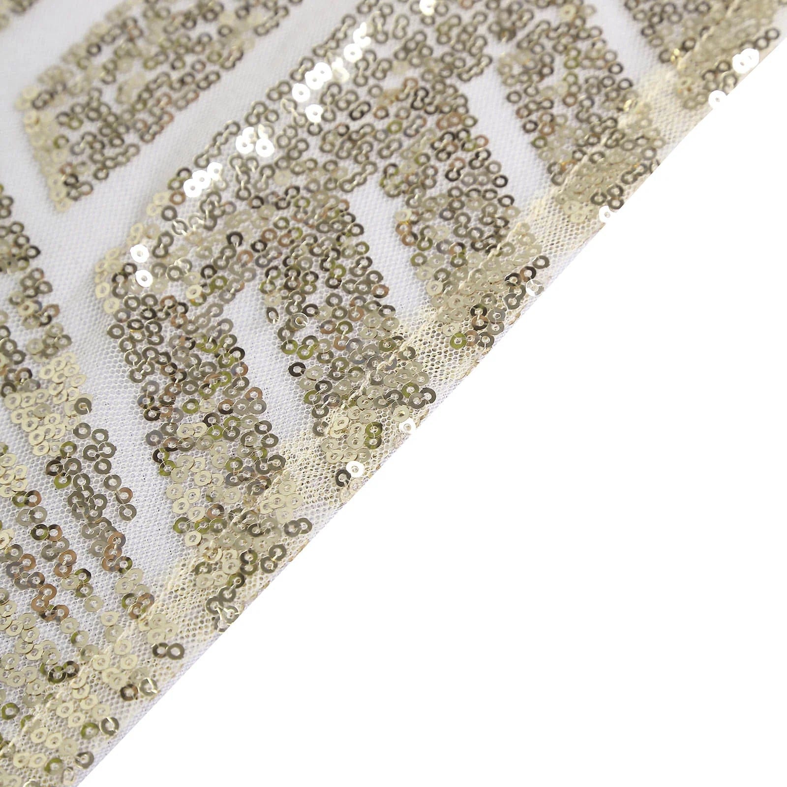 90x132 Inch Sparkling Sequin Geometric Tulle Tablecloth - Elegant Rectangular Wedding, Party, and Banquet Decor