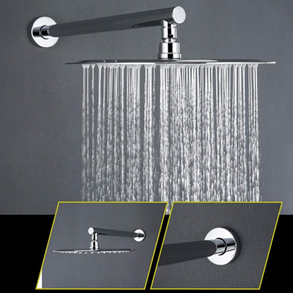 Rain Chrome Rain Mixer Shower Combo Set - Wall Mounted Bathroom Shower Faucet with Round Rainfall Shower Head & Handheld Sprayer - Perfect for Modern Bathrooms, Spa-Like Showers & Water-Saving Installations