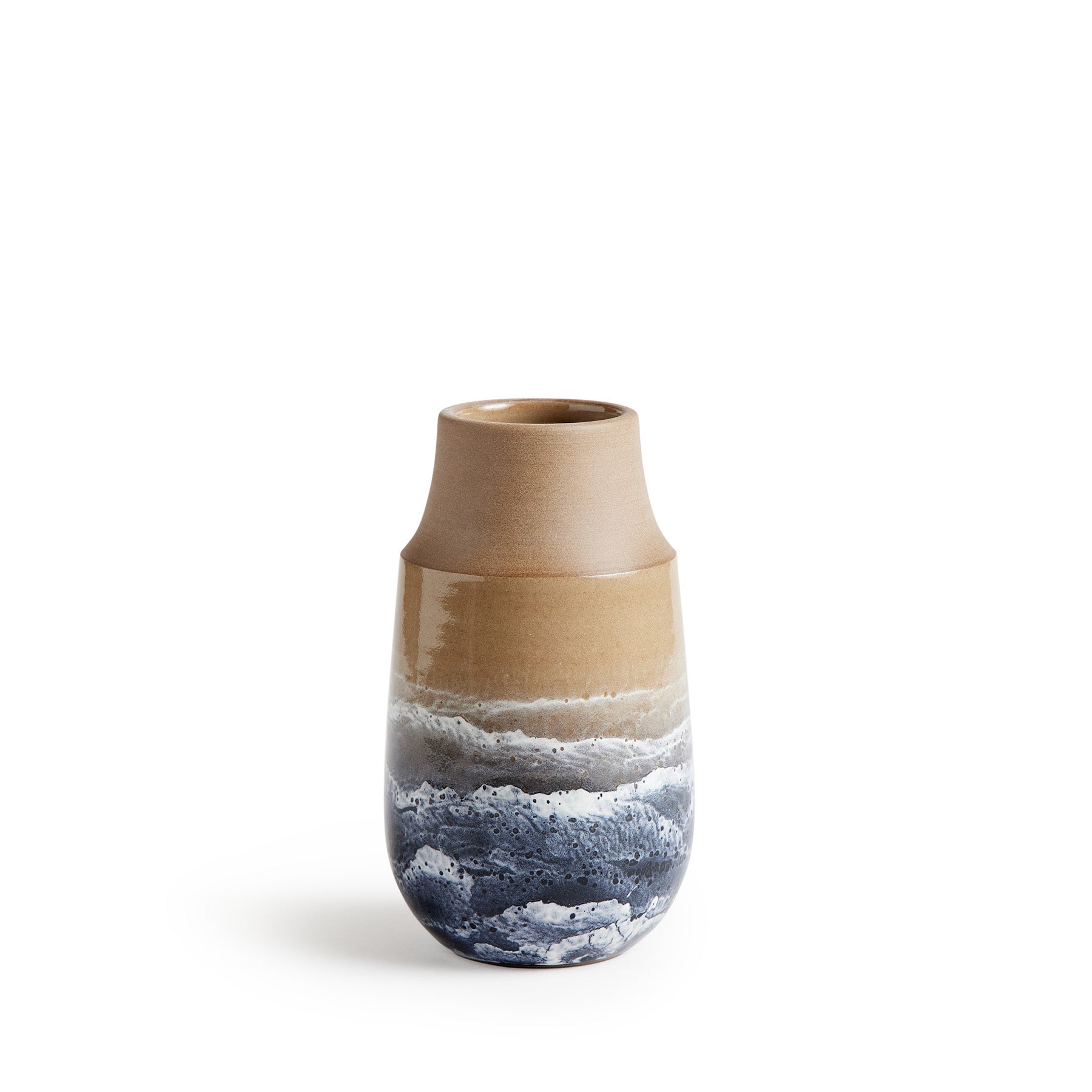 Midnight and Latte Watercolor Neck Vase - Elegant Floral Vase for Home Decor, Wedding Centerpieces, and Gift Giving