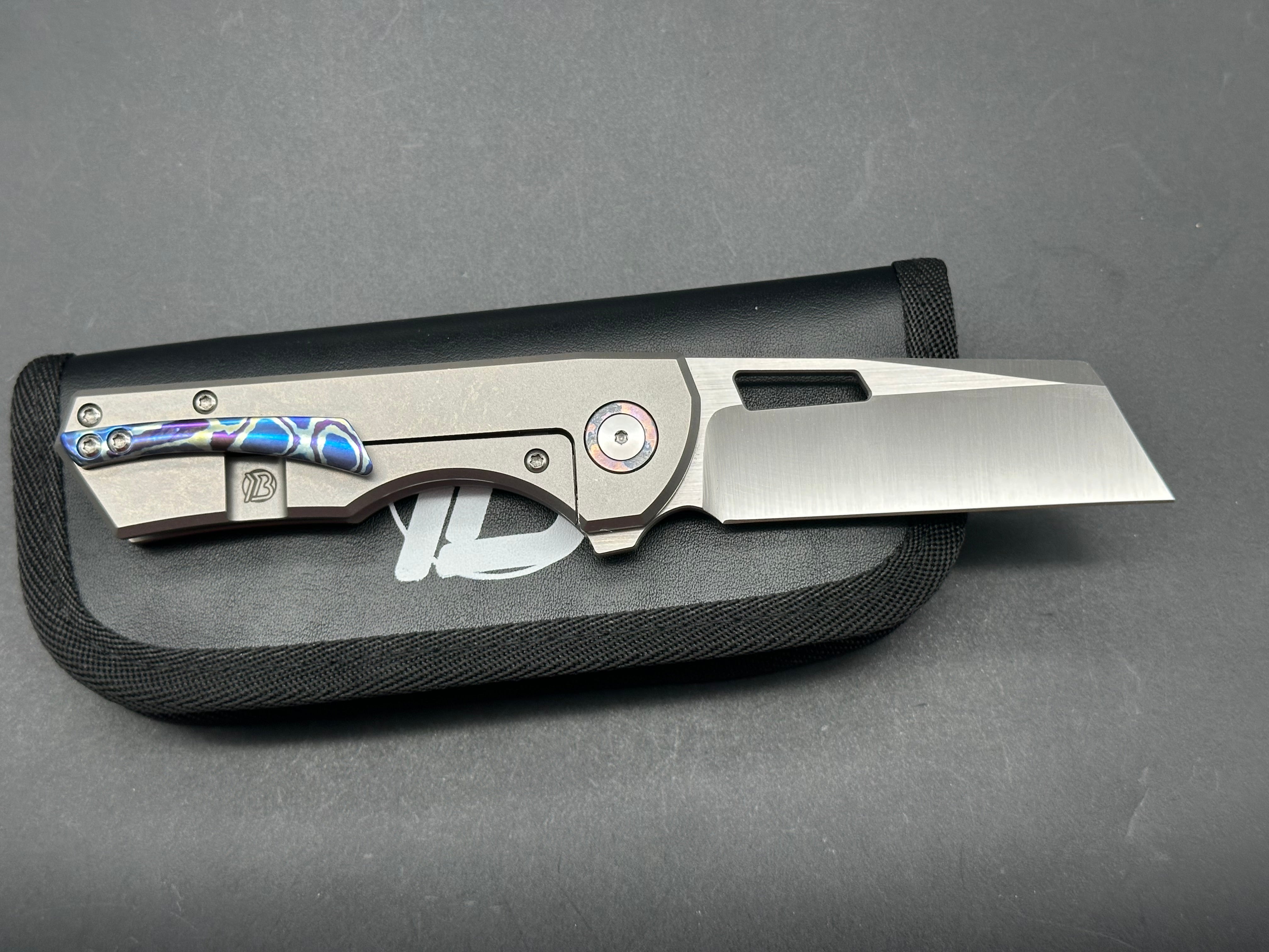 Brian Brown Yeager V2 Zircuti Folding Knife with Titanium Clip & Backspacer - EDC Pocket Knife for Outdoor, Camping, and Everyday Carry