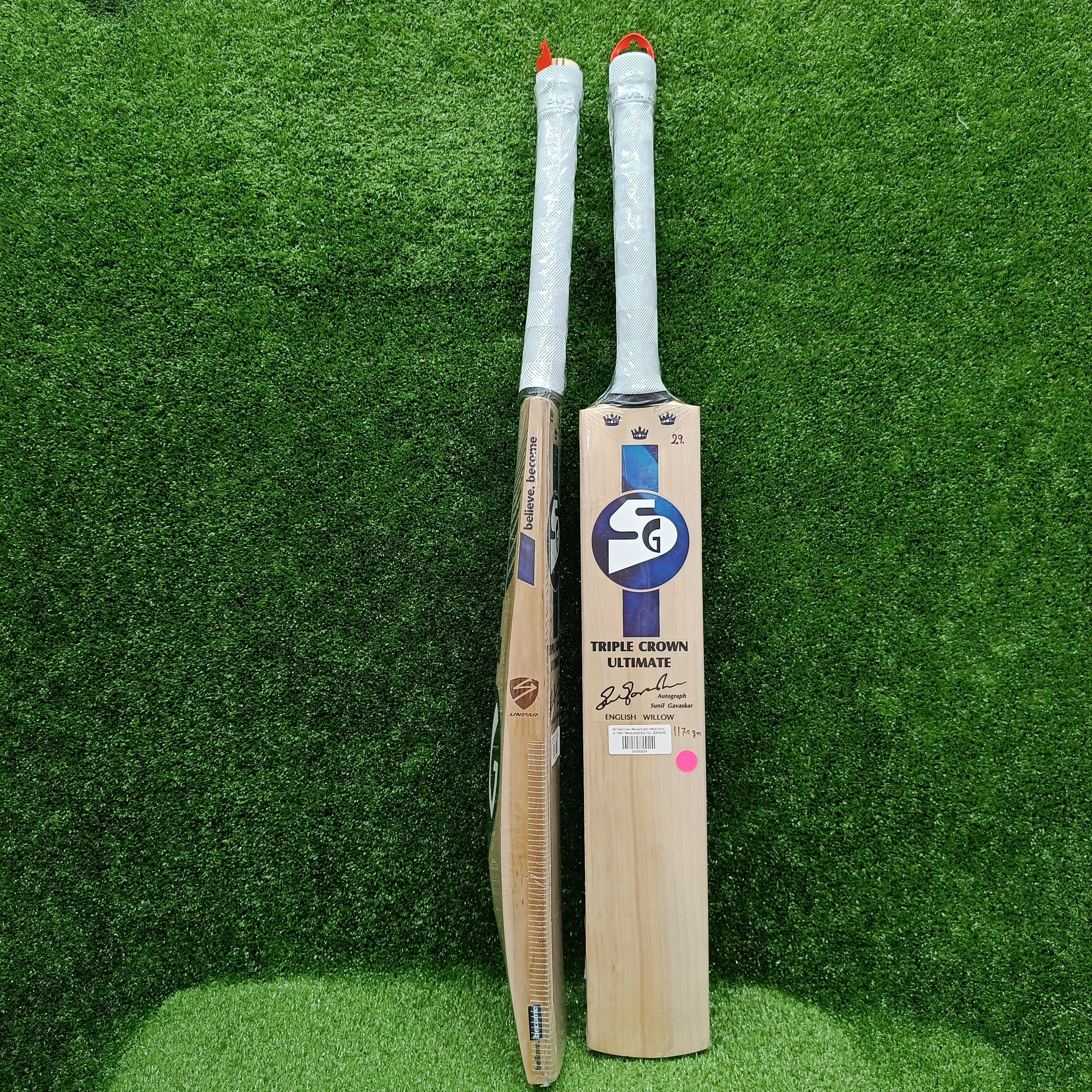 Premium SG Triple Crown Ultimate English Willow Cricket Bat - Professional Grade for Match Play & Training | Perfect for Competitive Cricket & Practice Sessions
