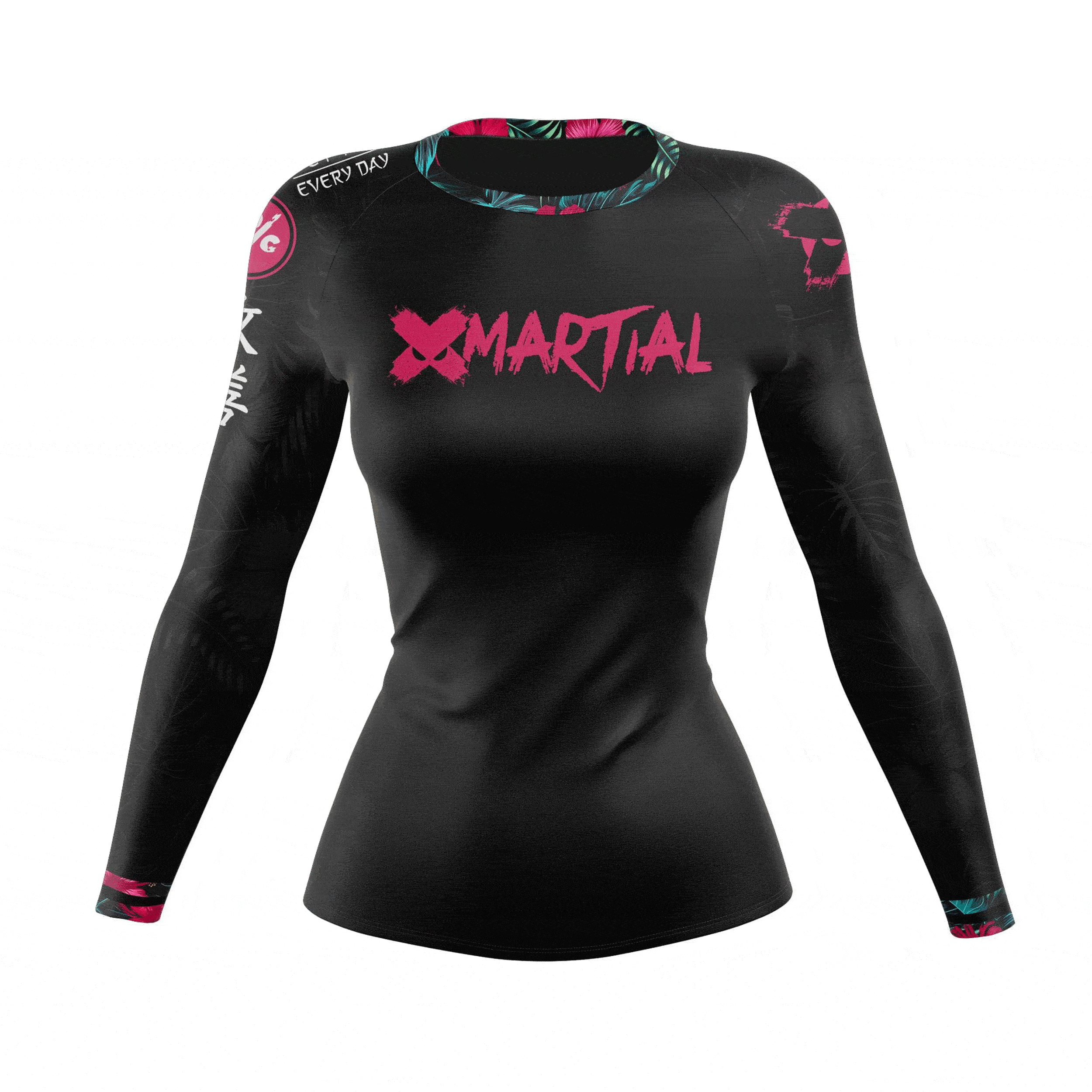 Soft Bloom Women's BJJ Rash Guard - Long Sleeve Compression Shirt for Brazilian Jiu-Jitsu, MMA & Training - Moisture Wicking & UV Protection for Workouts & Martial Arts