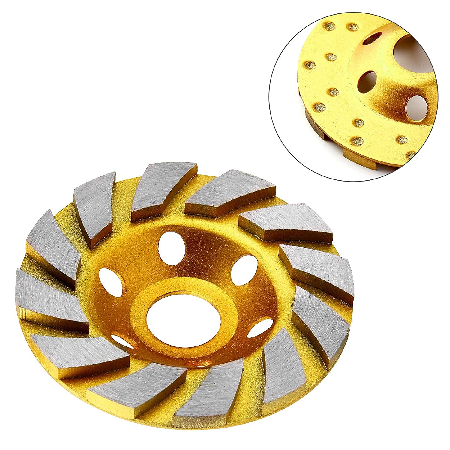 3-Piece 4-Inch Diamond Grinding Cup Wheel Set - Heavy Duty 12-Segment Turbo Concrete & Ceramic Grinding Discs for Angle Grinders - Perfect for Masonry, Tile Removal & Surface Preparation