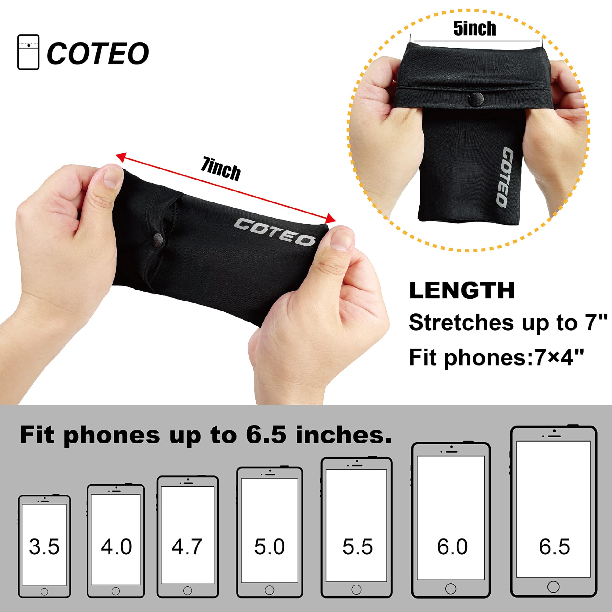 Running Armband for iPhone - Adjustable Phone Holder Wristband Pouch for Workout, Walking & Hiking - Grey Large (Right Arm) | Secure Hands-Free Fitness Accessory for Jogging, Gym & Outdoor Activities