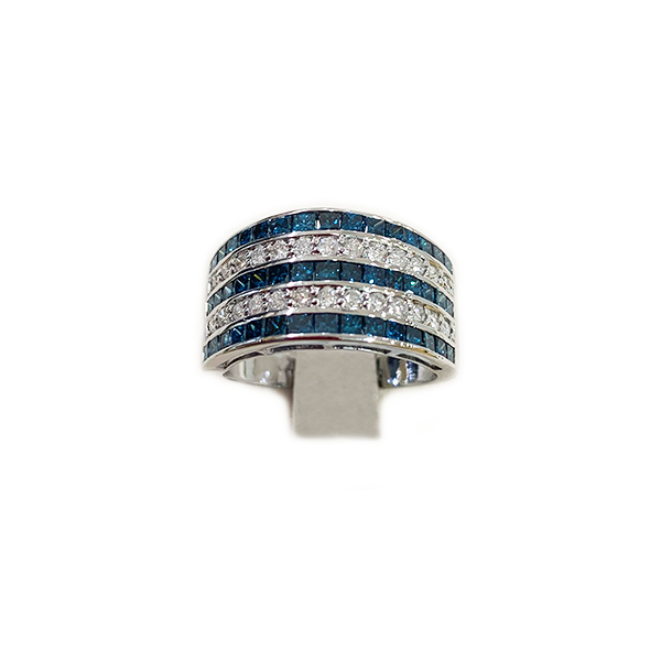 14K White Gold Blue Diamond Ring for Women - Elegant Solitaire Engagement & Wedding Band - Perfect for Proposals, Anniversaries, and Special Occasions