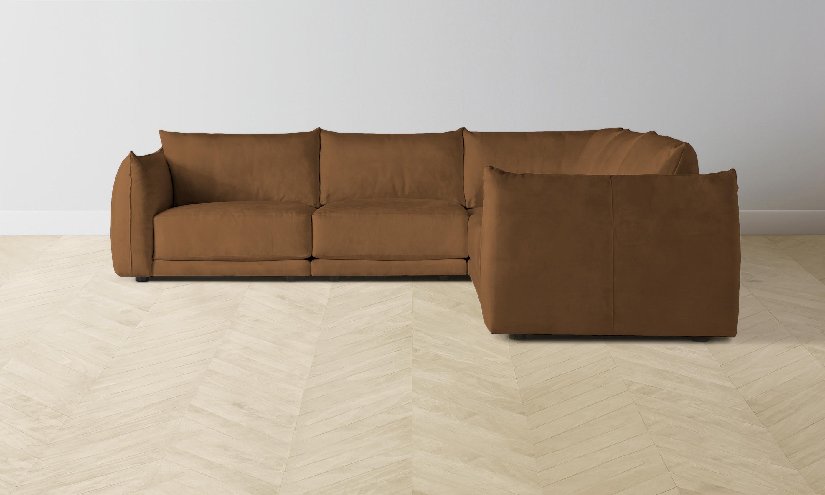 Jones Modular Sectional Sofa - Performance Velvet in Cider Color | Perfect for Living Room, Family Room & Home Theater