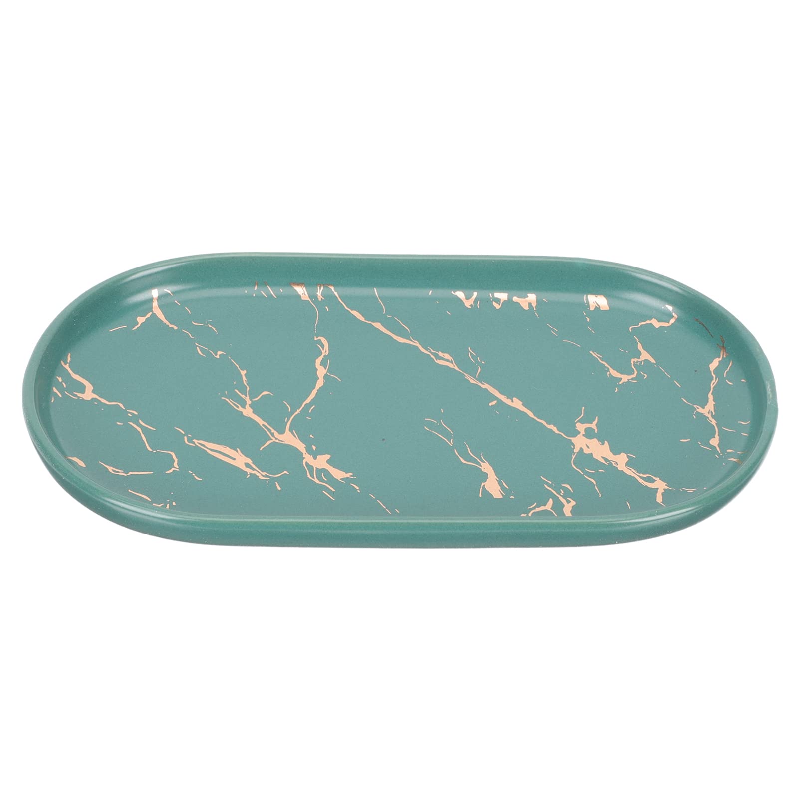 Marble Bathroom Vanity Tray - Jewelry & Toiletries Organizer with Non-Slip Design for Sink Countertop | Decorative Display Dish for Home, Hotel, Spa (Green) - Perfect for Makeup Storage, Perfume Bottles & Small Essentials Organization