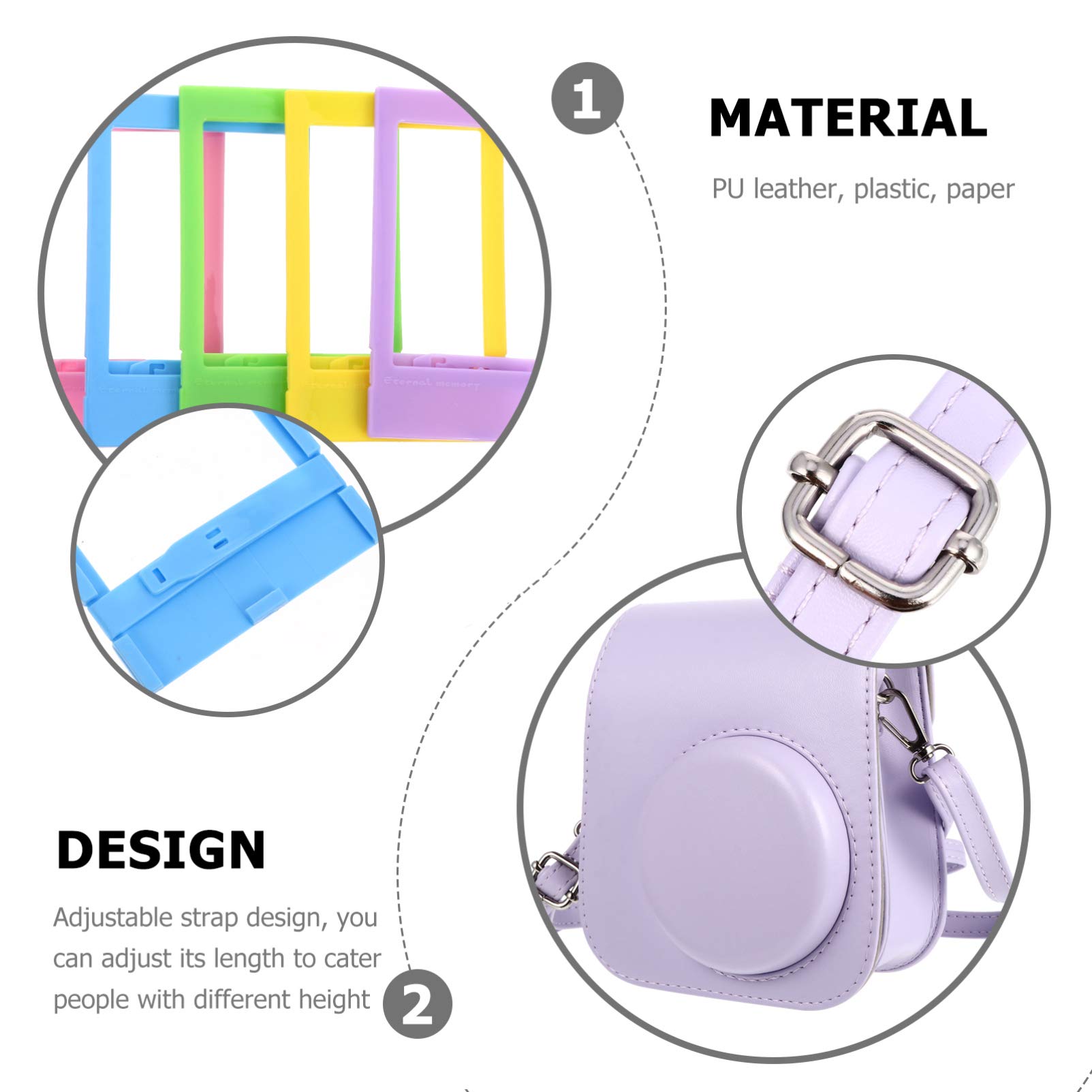 Gatuida 3-Piece Camera Accessory Set - Wooden Camera Storage Bag, Instant Mini 11 Case & Photo Album Sticker Paper - Perfect for Travel, Photography Enthusiasts & Instant Camera Protection