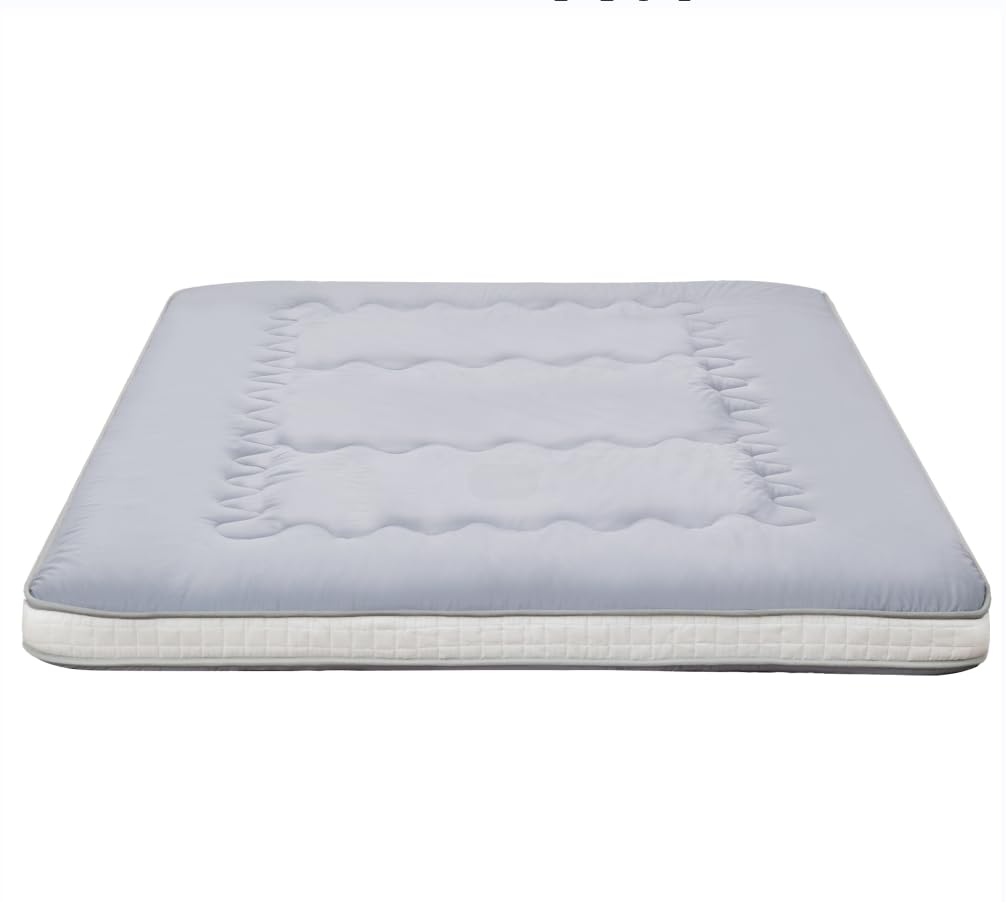 Japanese Floor Futon Mattress - Extra Thick Foldable Roll-Up Bed Topper for Guest, Lounger & Travel | Perfect for Small Spaces, Sleepovers & Camping
