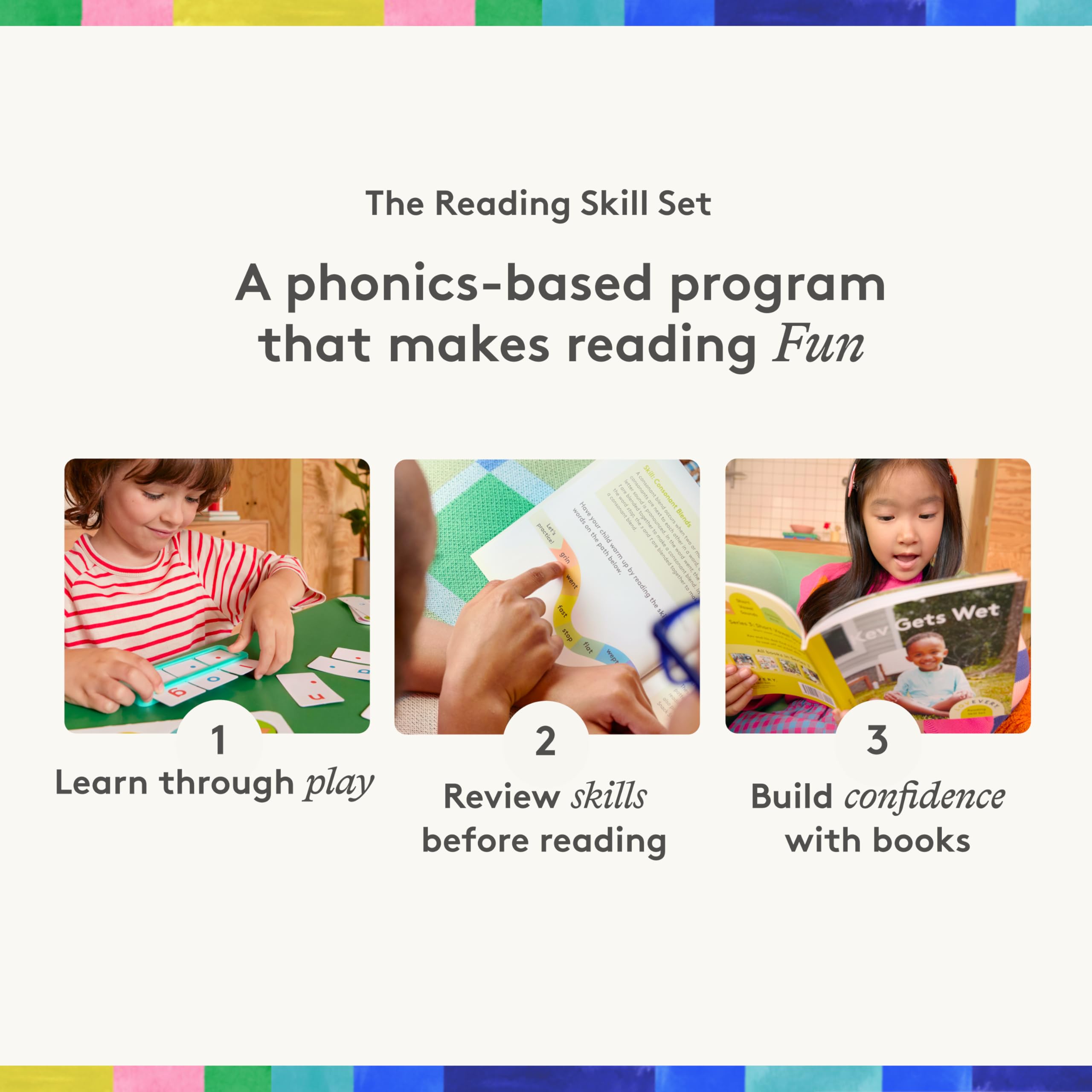 Lovevery First & Second Grade Reading Skill Set - 3 Educational Games & 27 Leveled Books for Early Readers - Perfect for Homeschooling & Classroom Learning Activities