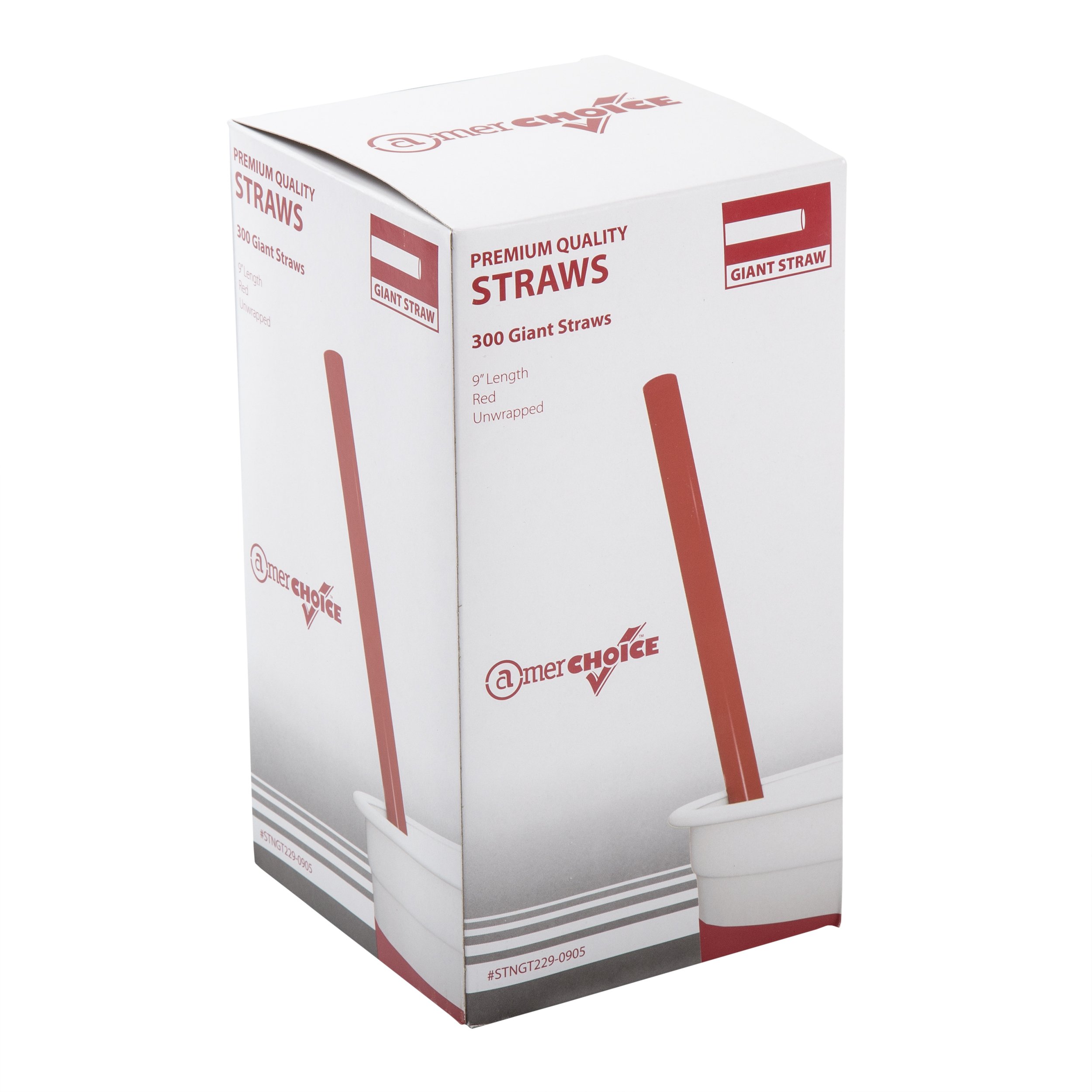 AmerCareRoyal Giant Plastic Straws - 9
