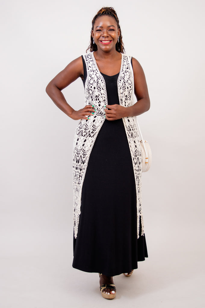 Elegant White Lace Vest for Women - Fashionable Summer Layering Piece - Perfect for Weddings, Beach Outfits & Casual Wear