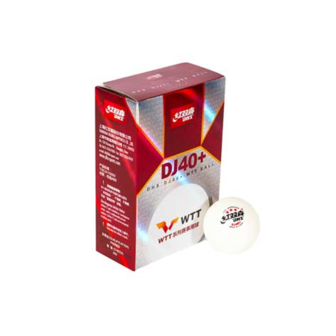 DHS DJ40+ 3 Star WTT 6PK Table Tennis Balls (White) - ITTF Approved for Professional & Recreational Play