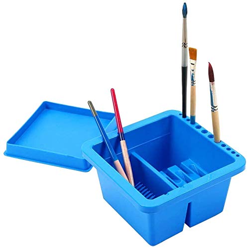 Professional Artist Brush Washer Basin - Multifunctional Paint Brush Cleaning Tub with Holder for Easy Washing & Drying | Perfect for Watercolor, Acrylic & Oil Painting Studios