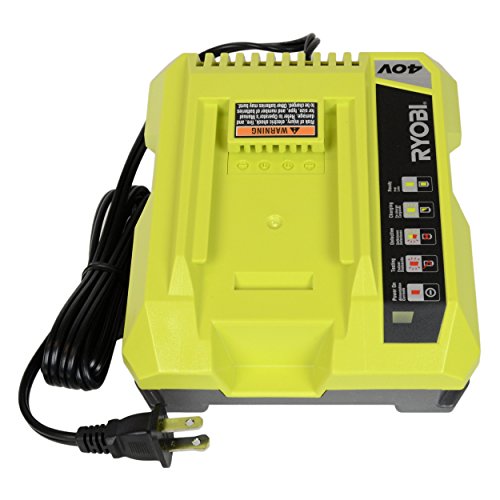 Ryobi OP401 40V Lithium-Ion Battery Fast Charger for Lawn Mowers, Leaf Blowers & Power Tools | Quick Charge & Overheat Protection | Perfect for Home & Garden Maintenance