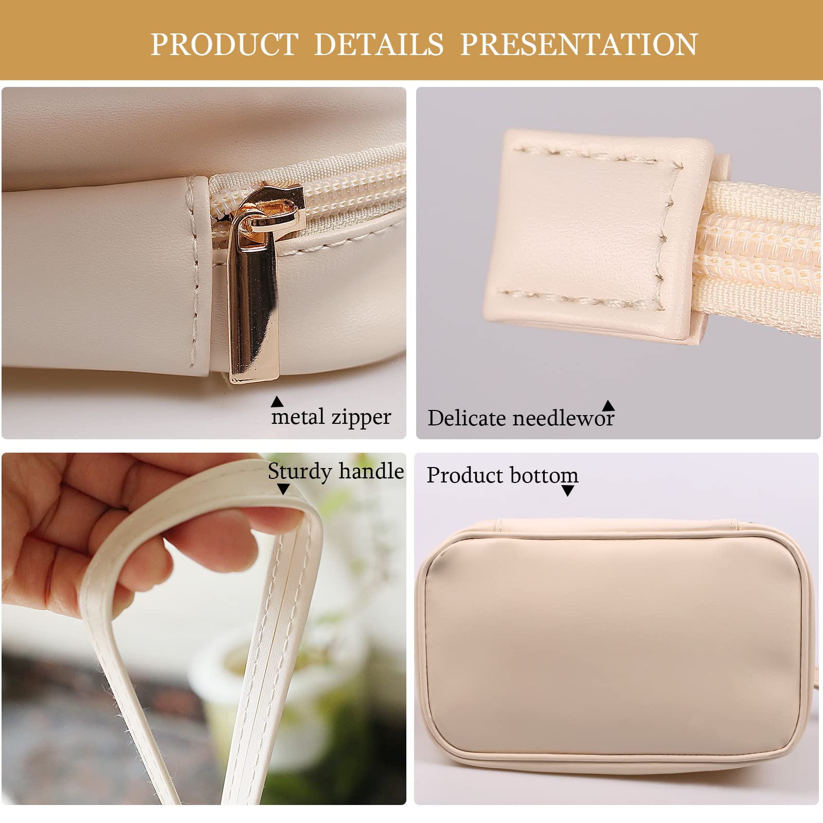 **Abiudeng Large Waterproof Makeup Bag for Women - Travel Cosmetic Organizer with Bottom Pouch, Cute Toiletry Bag for Makeup Essentials | Perfect for Travel, Gym & Daily Use**