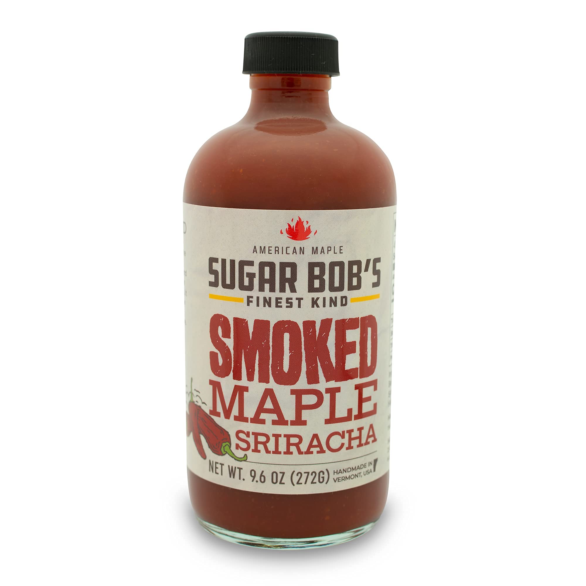 Vermont Smoked Maple Sriracha Hot Sauce - All Natural, Gluten-Free, Non-GMO - 8 fl oz Bottle - Perfect for Wings, Burgers, Tacos & BBQ