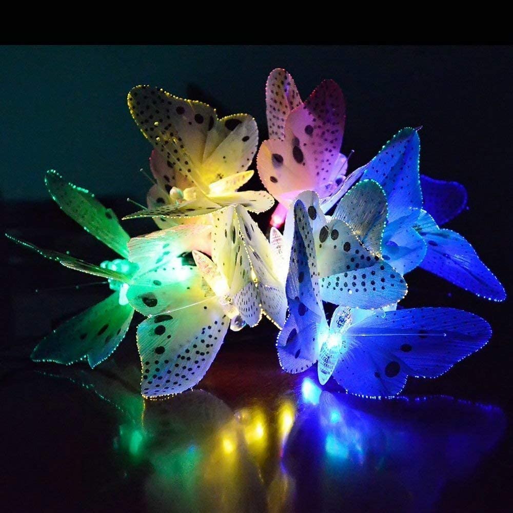 20 LED Butterfly String Lights with Remote - USB Plug, Waterproof Outdoor Fairy Lights, 8 Modes for Camping, Bedroom, Garden, Party, Xmas Tree, Porch & Patio Decor - Perfect for Romantic Nights & Holiday Lighting