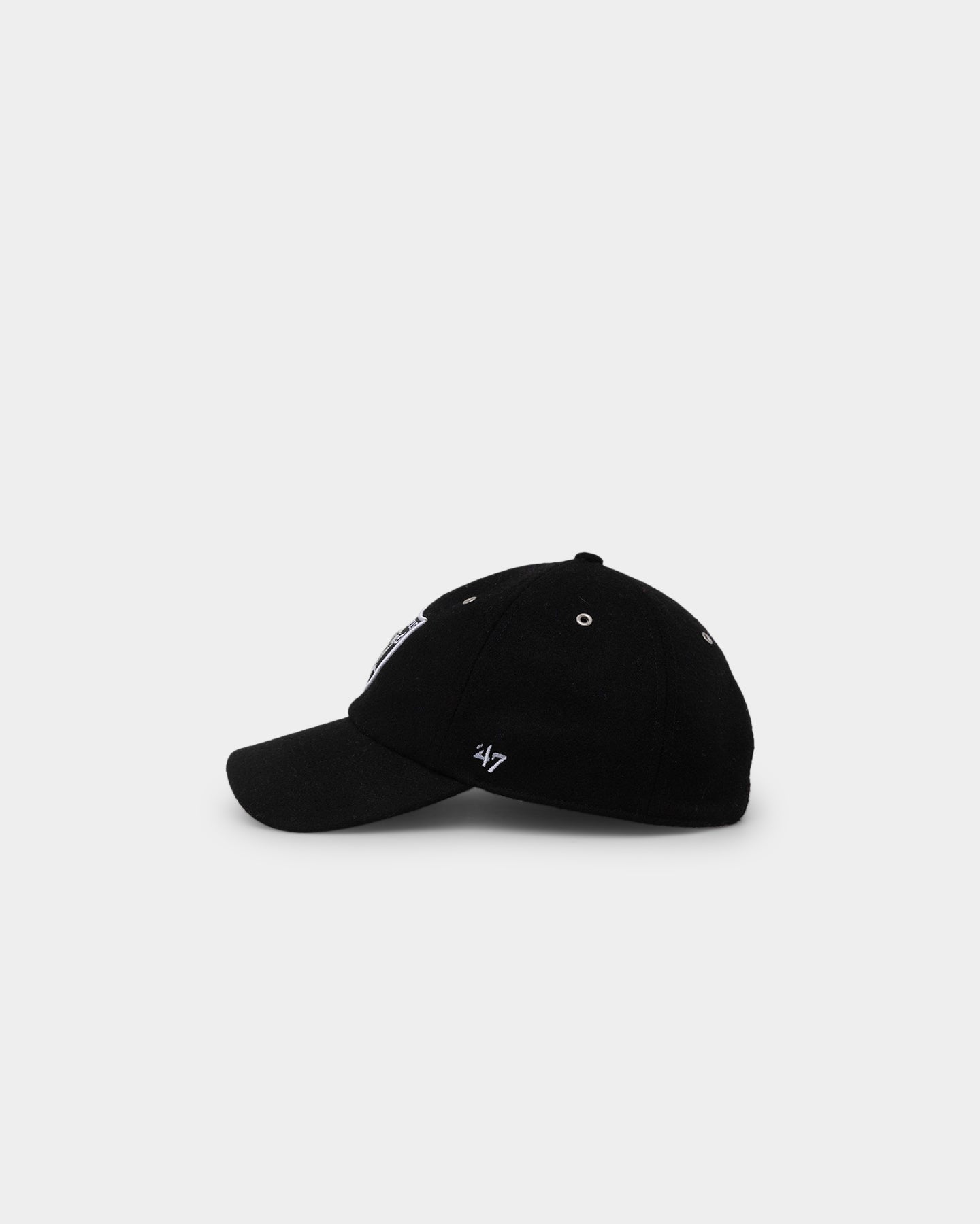 47 Brand Las Vegas Raiders Wooly '47 Clean Up Strapback Black Hat - Adjustable Snapback for NFL Fans, Sports Enthusiasts - Perfect for Game Day, Tailgating, and Casual Wear