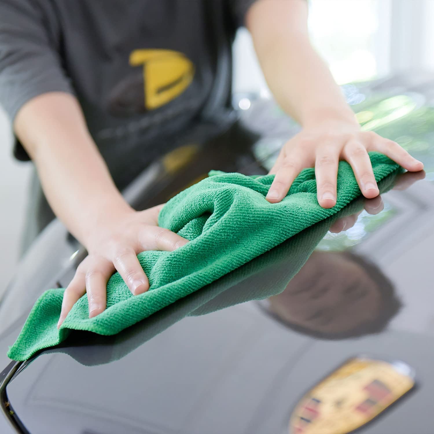 Eco Tone Microfiber Cleaning Cloth - 1 Pack (40x40 cm) 280 GSM Thick Lint-Free & Streak-Free Multi-Purpose Wash Towel for Kitchen, Car, Bike, Window - Perfect for Cleaning, Washing & Polishing Surfaces