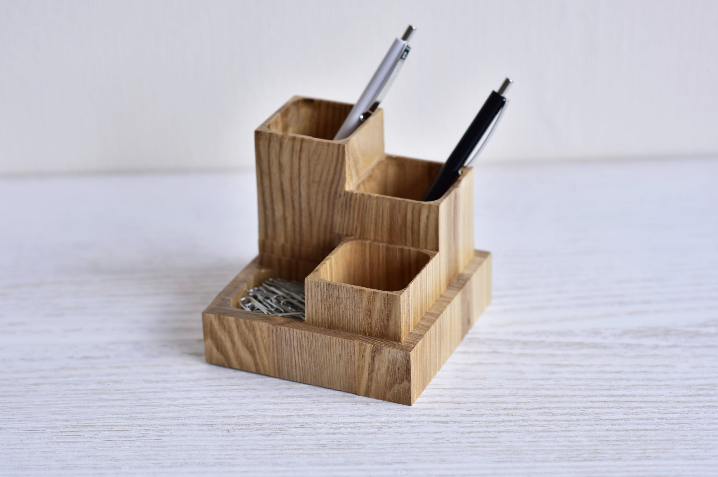 EWART WOODS Wooden Desk Organizer Set - Office Table Glass Holder & Accessories for Desk Organization - Perfect for Home Office, Workspace, and Study Desk Accessories (2-Piece Set)