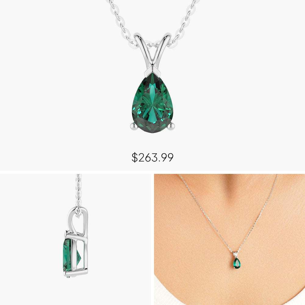 Msblue Jewelry Mystery Box - Genuine Emerald Necklace Set for Women, Elegant Green Gemstone Pendant with 18K Gold Plated Chain | Perfect Gift for Birthday, Anniversary & Special Occasions