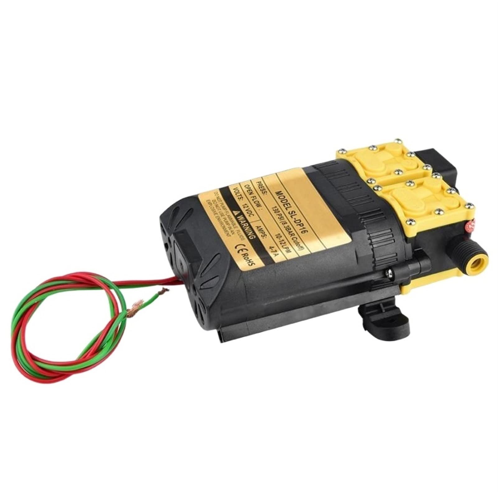 WRTGERHT Mini Electric Water Pump - High Flow 4-4.5A Agricultural Diaphragm Pump with Micro High Pressure for Car Washing, Garden Irrigation & Home Water Spraying