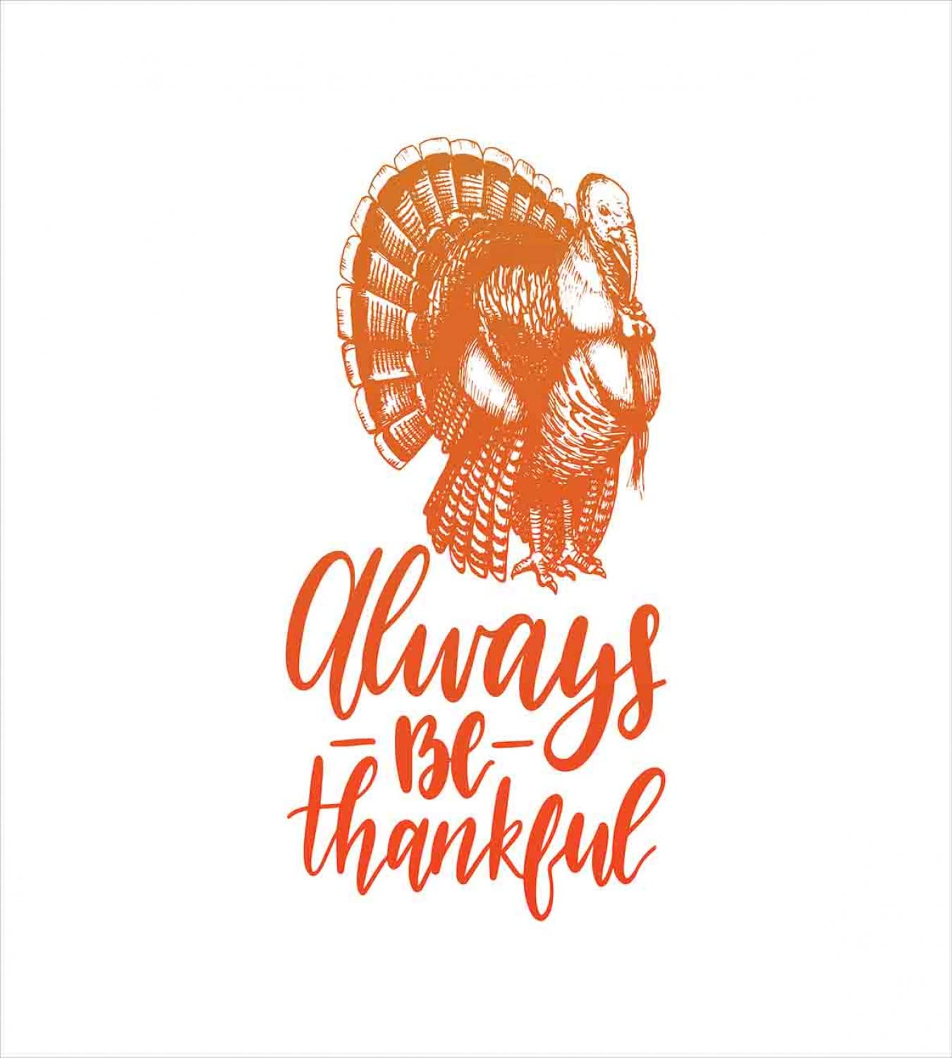 Be Thankful Thanksgiving Duvet Cover Set - 2 Pack King Size with 4 Pillowcases, Vermilion Apricot White Design for Turkey Day & Harvest Celebration | Cozy Bedding for Holiday Gatherings & Festive Home Decor