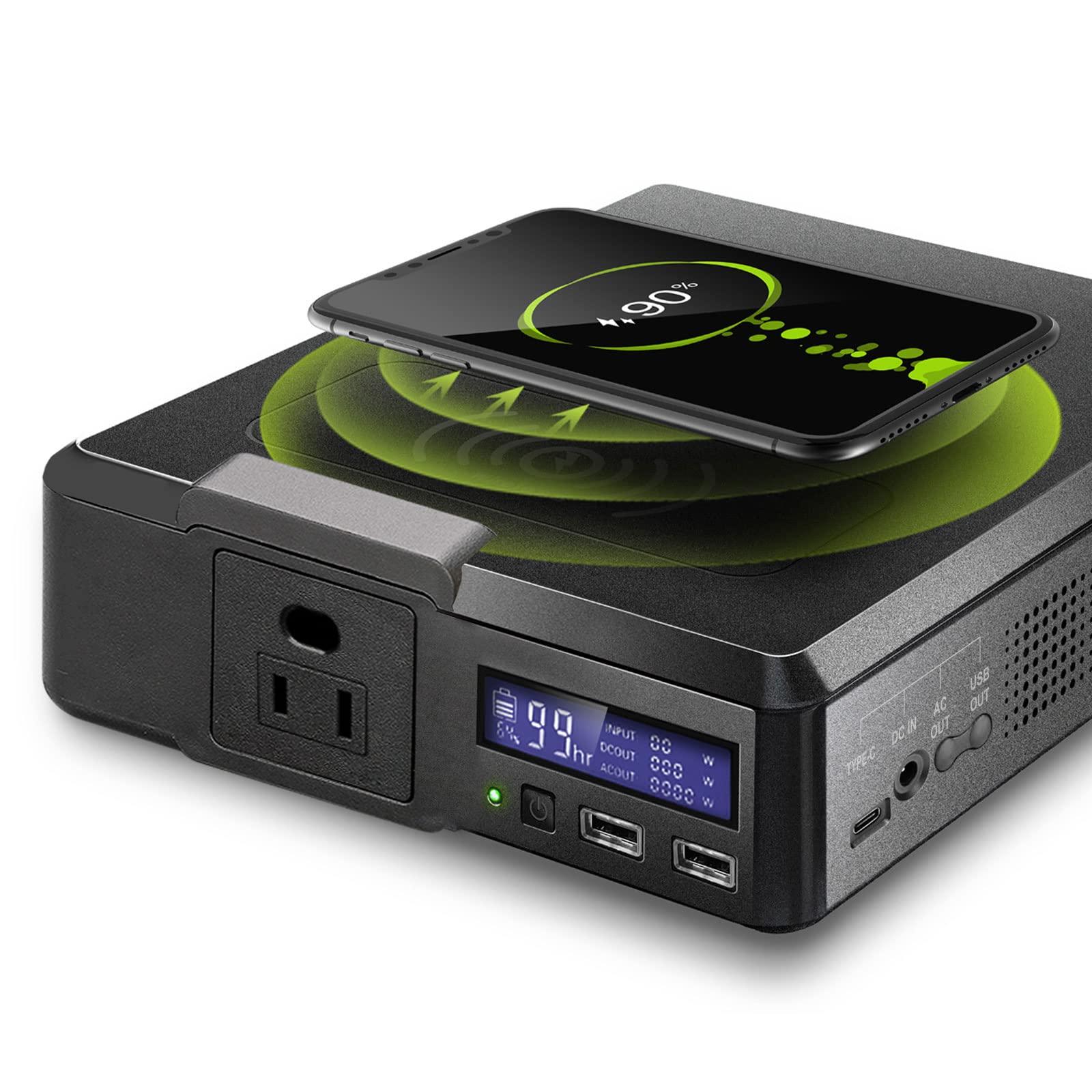 ALLPOWERS 200W Portable Power Station 154Wh - Solar Generator with AC Outlet, USB Ports & Wireless Charger - Backup Battery for Laptop, Phone, Camera, Tablet - Perfect for Camping, RV Trips & Emergency Power Outages
