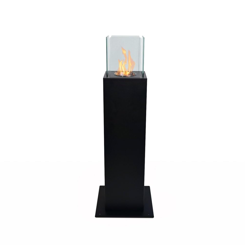 Outdoor Bioethanol Fireplace Chimenea - Capri 70 Black Garden Ethanol Burner for Patio, Deck & Backyard | Eco-Friendly Heating & Ambiance