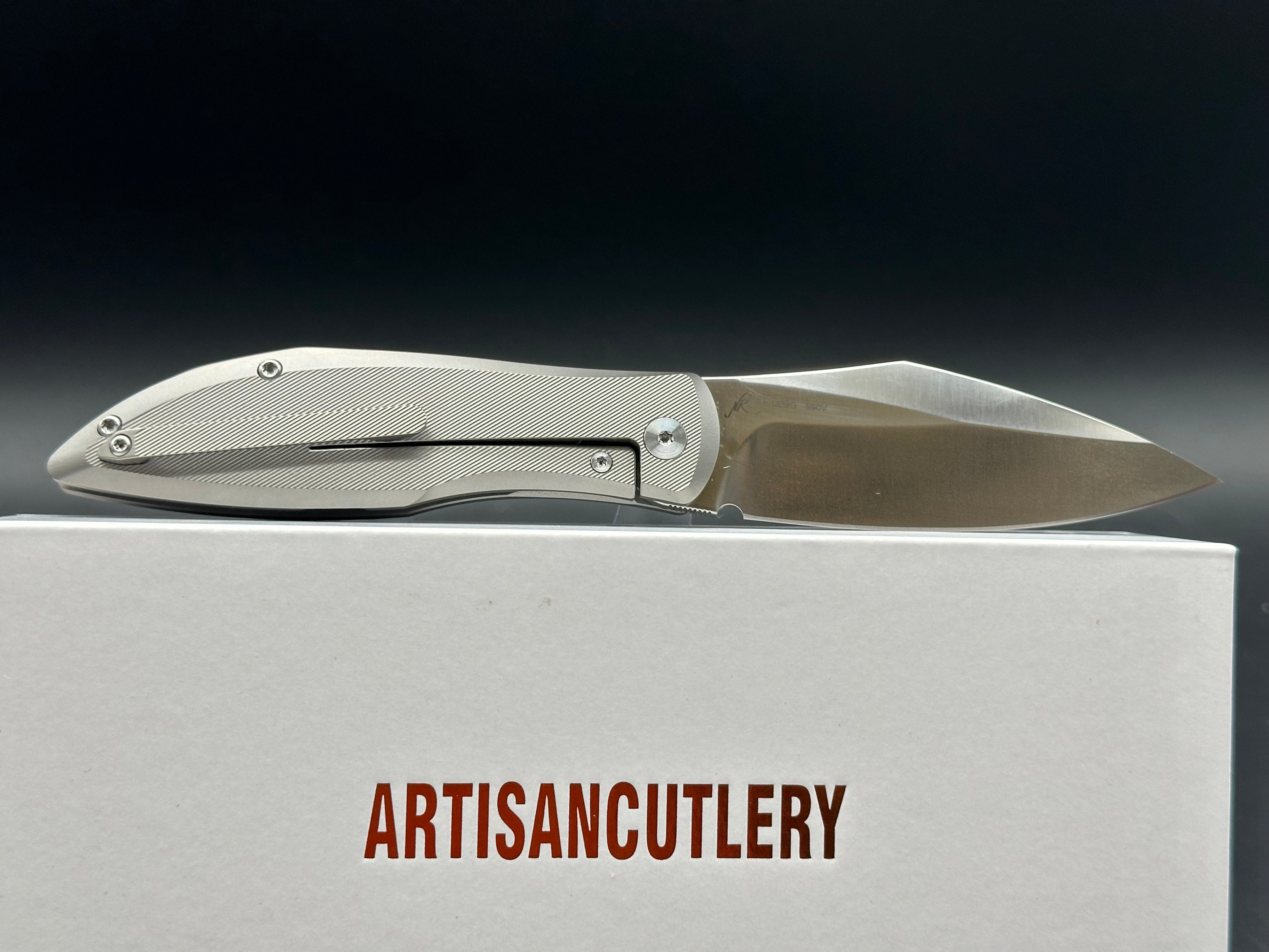 Artisan Cutlery Weyden ATZ 1859G S90V Blade Titanium Handle Folding Knife - Outdoor Camping, Hunting, Survival & EDC Gear