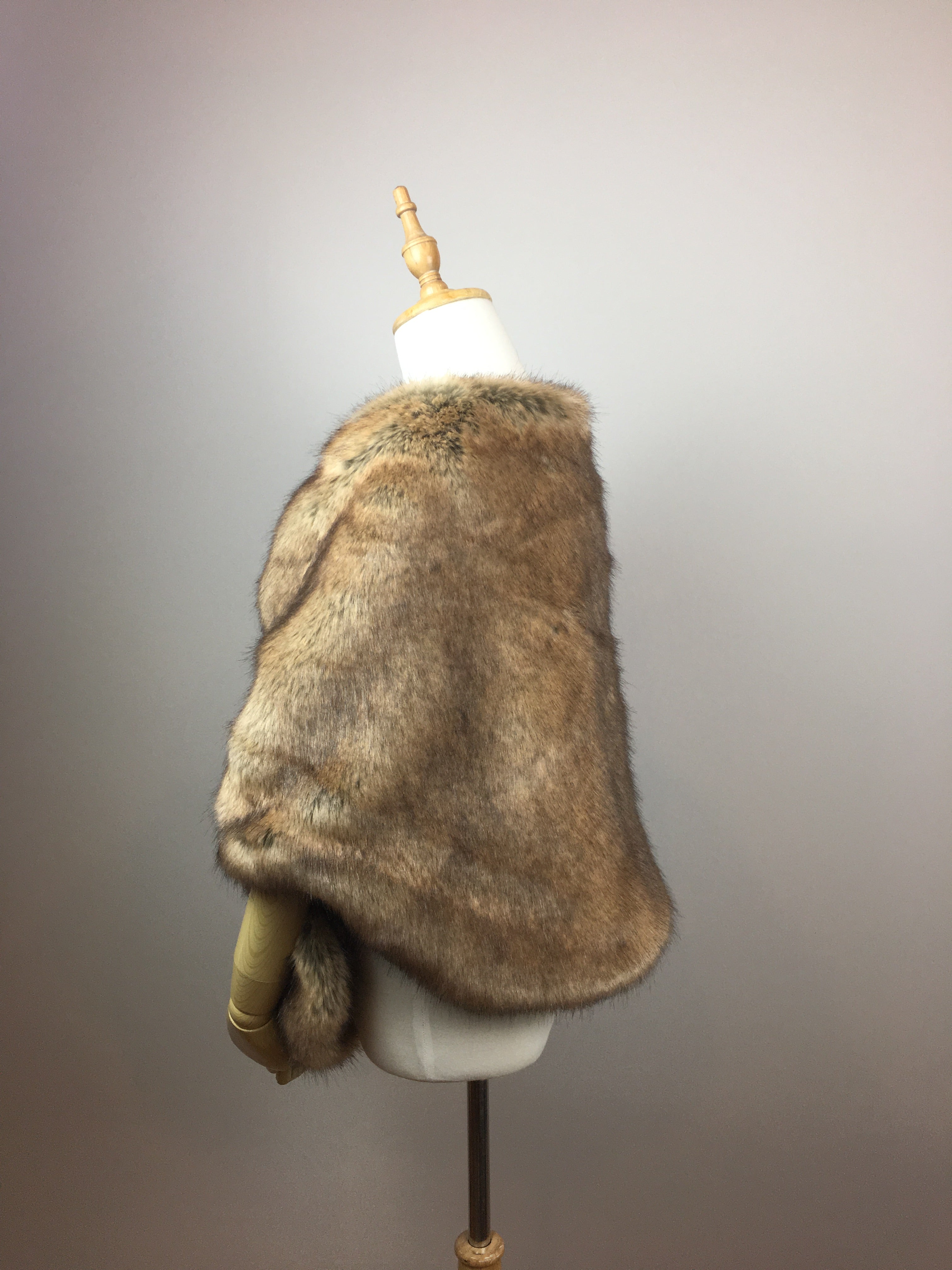 Brown Faux Fur Shawl Wrap - Soft Winter Scarf for Women (Butterfly Brw04) - Perfect for Cold Weather, Evening Parties & Holiday Outfits