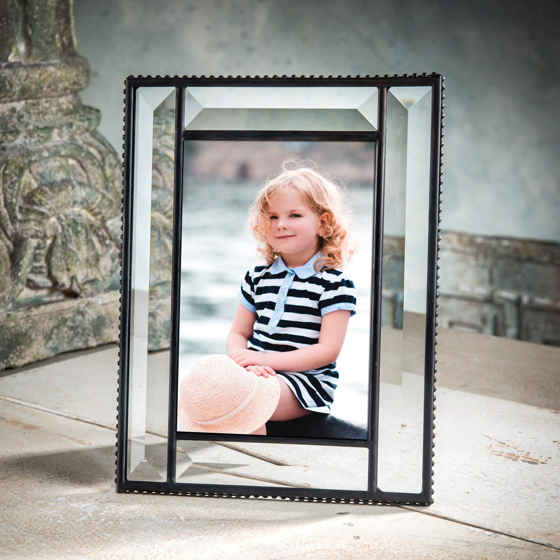 4x6 Beveled Glass Photo Frame - Wedding, Graduation Gift - Home & Office Decor