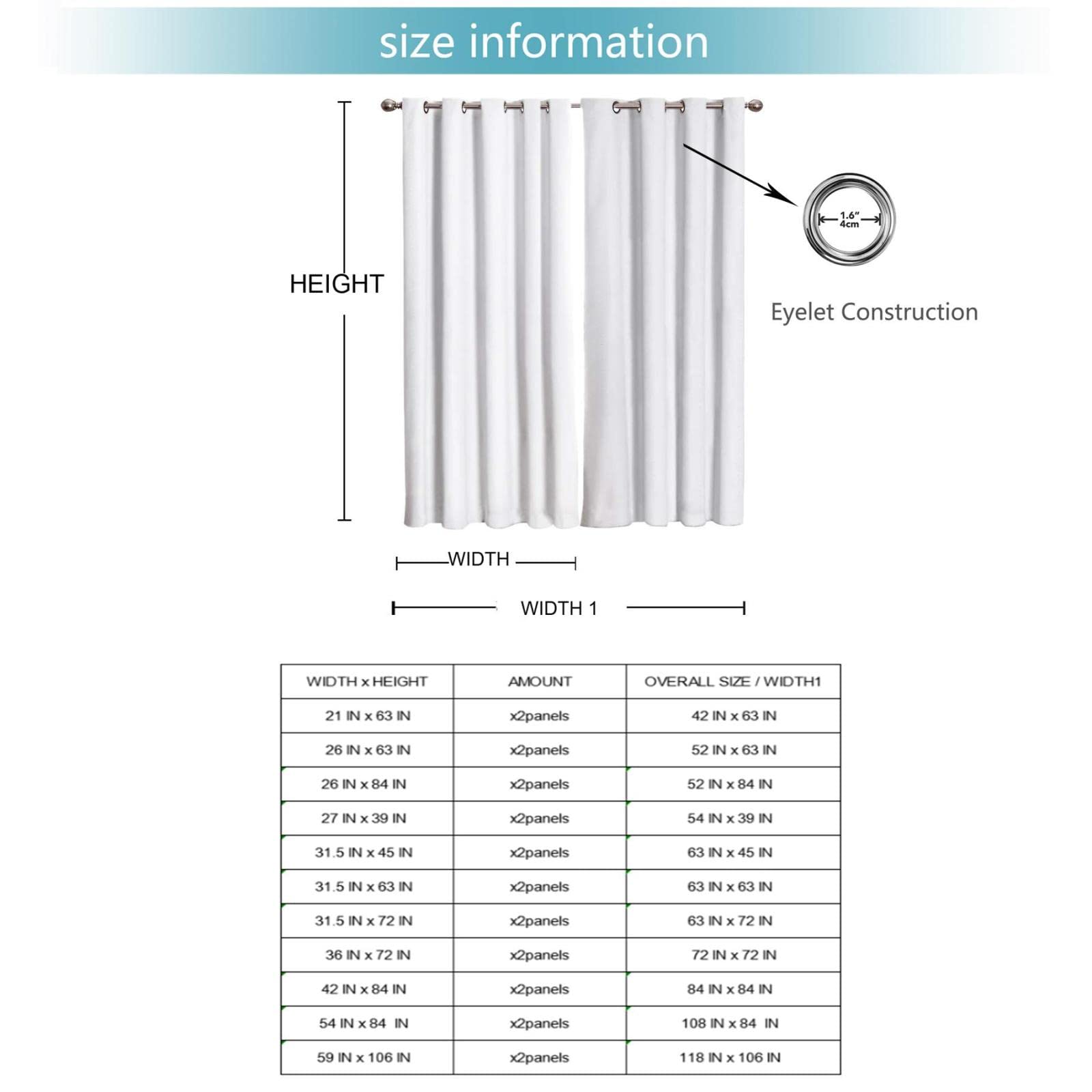 3D Printed Blue Laundry Iron Washing Machine Pattern Blackout Curtains - Thermal Insulated Eyelet Window Treatments for Kids Bedroom (63