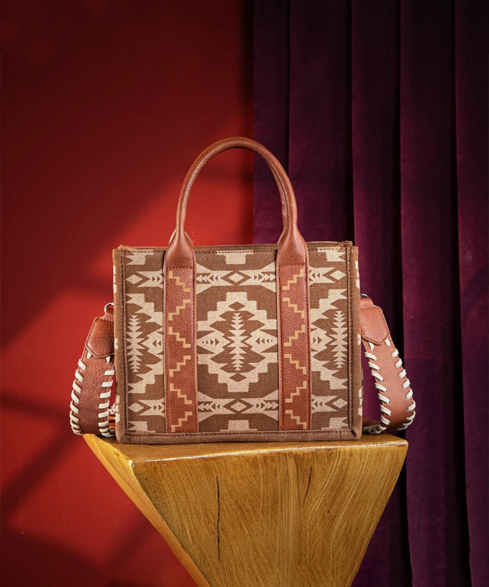 Wrangler Aztec Print Tote Bag Set - Stylish & Durable Cotton Tote Bags for Women - Perfect for Shopping, Beach, Travel & Everyday Use
