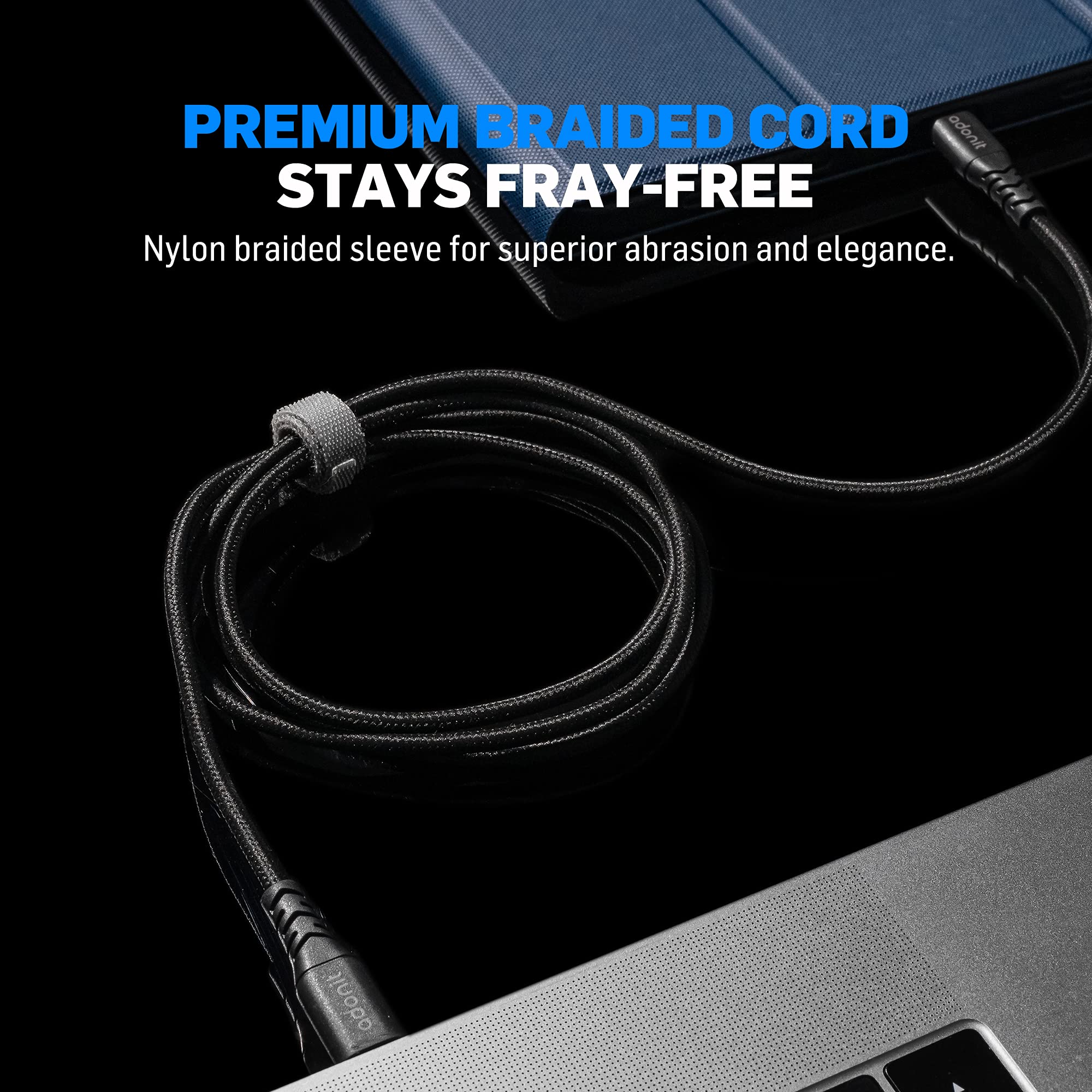 Adonit 1.2m USB-C to USB-C Fast Charging Cable (Black) - Compatible with iPhone 15, iPad Pro, MacBook Air, MacBook Pro, Tablets & Laptops - Perfect for Home, Office & Travel Charging