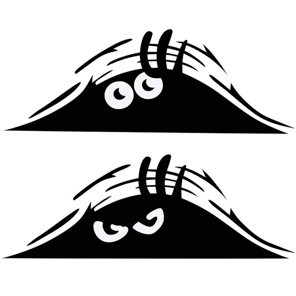 2pcs Funny Peeking Monsters Car Decals - Scary Eyes Vinyl Bumper Sticker for Cars, Trucks, Motorcycles - Waterproof Decorative Stickers for Walls, Laptops, Cups - Perfect for Halloween, Prank Gifts & DIY Home Decor