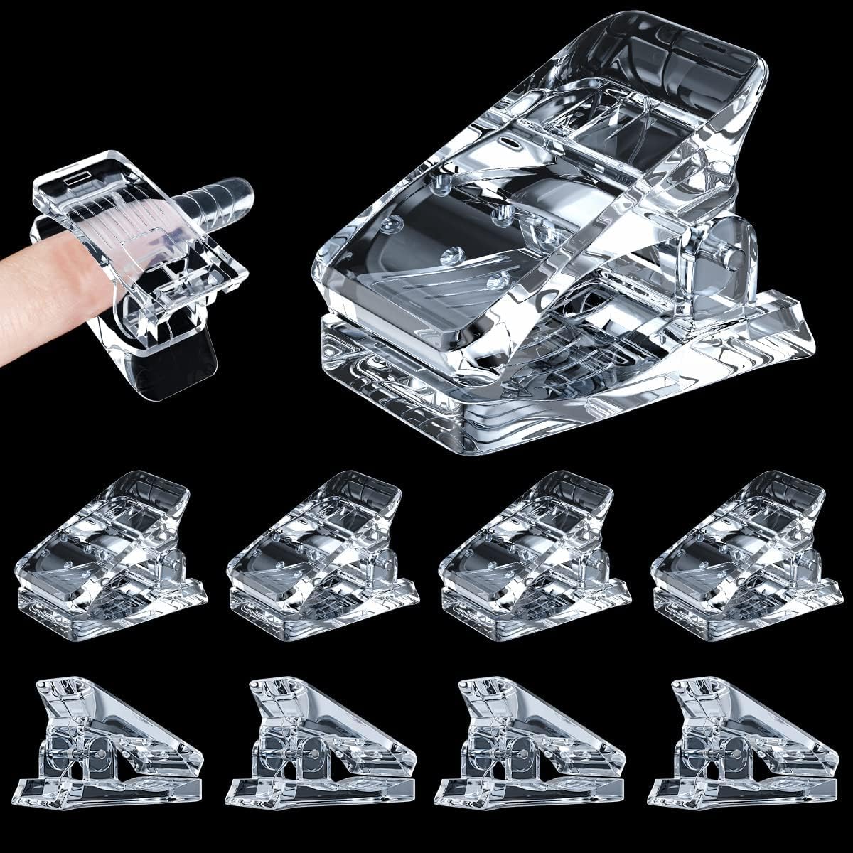 NAILWIND Polygel Nail Clips for Nail Extensions - 10-Piece Quick Building Nail Tips Clips for False Nails, Dual Forms & Manicure Tools - Perfect for DIY Nail Art & Salon Professionals