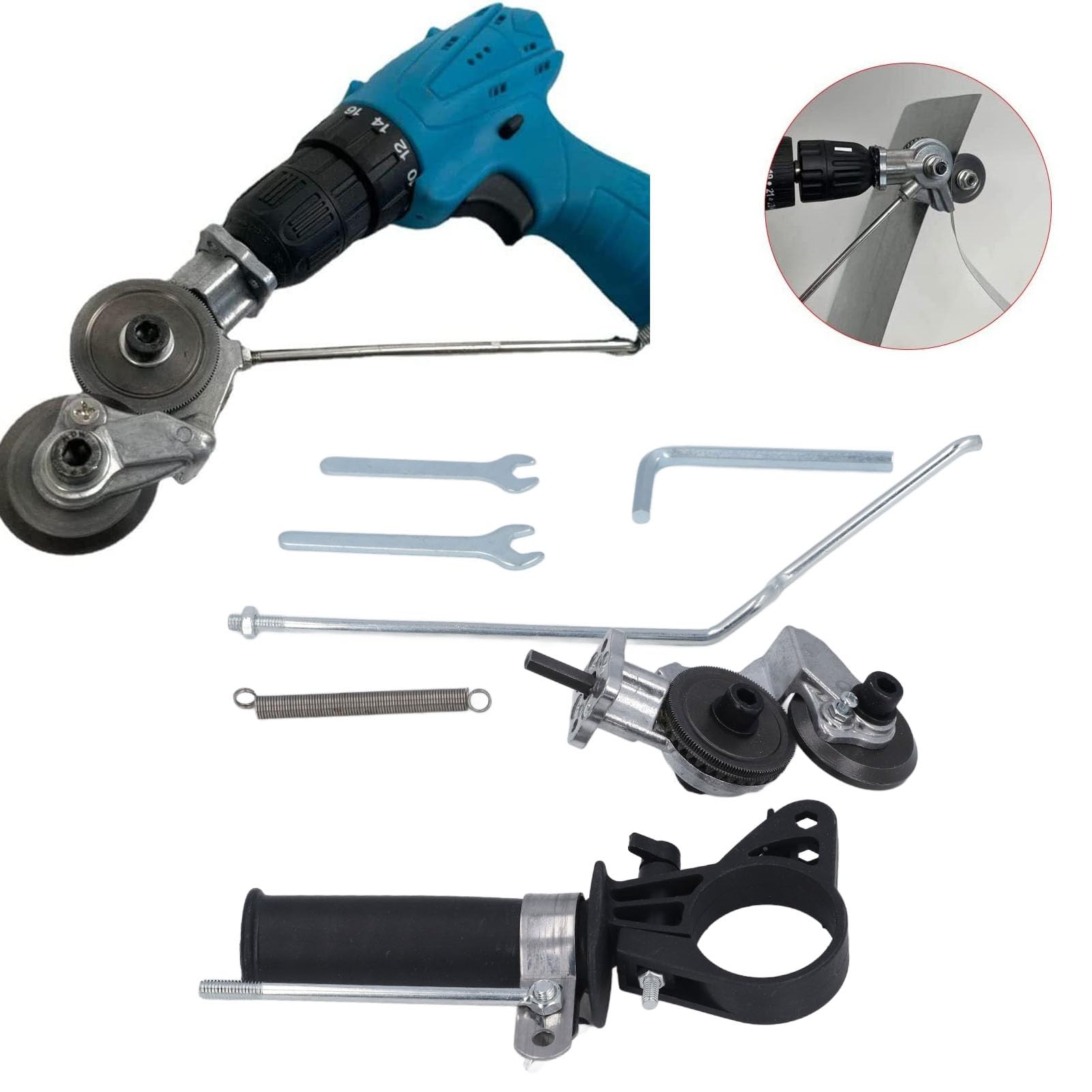 Electric Drill Plate Cutter Attachment - Metal Nibbler Tool for Cutting Iron, Steel, Copper & Aluminum Sheets | DIY Metalworking & Home Improvement Projects | Perfect for HVAC, Automotive & Construction Work