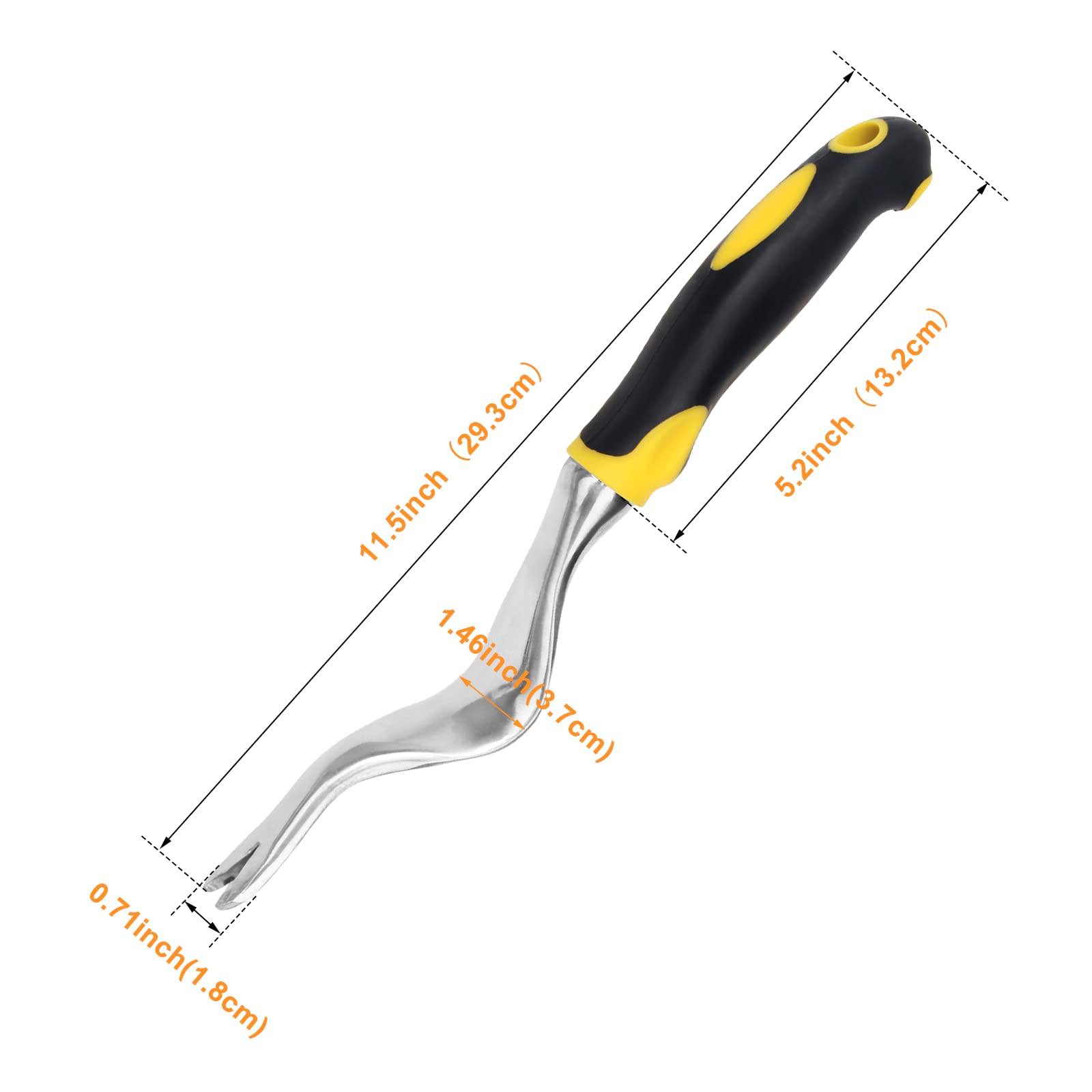 **Heavy Duty Aluminum Hand Weed Puller Tool - Ergonomic Rubber Grip for Easy Weed Removal - Ideal for Garden, Lawn, Farm & Yard (2-Pack) - Perfect for Organic Gardening & Landscaping**