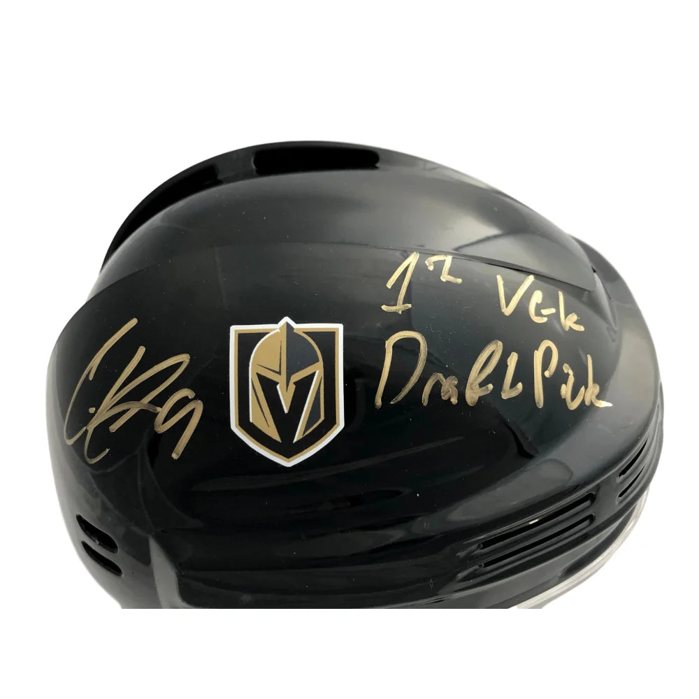 Authentic Cody Glass Signed Vegas Golden Knights Mini Helmet - 1st VGK Draft Pick with COA BAS - Perfect for Hockey Fans, Collectors & Memorabilia Displays
