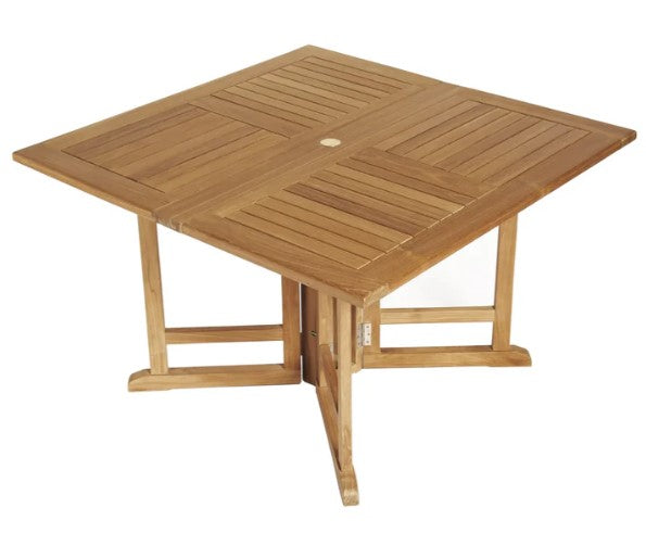 ARB Teak Folding Butterfly Table - Square 48 Inch (120 cm) Outdoor Patio Dining Table - Perfect for Garden, Poolside, and Small Space Entertaining