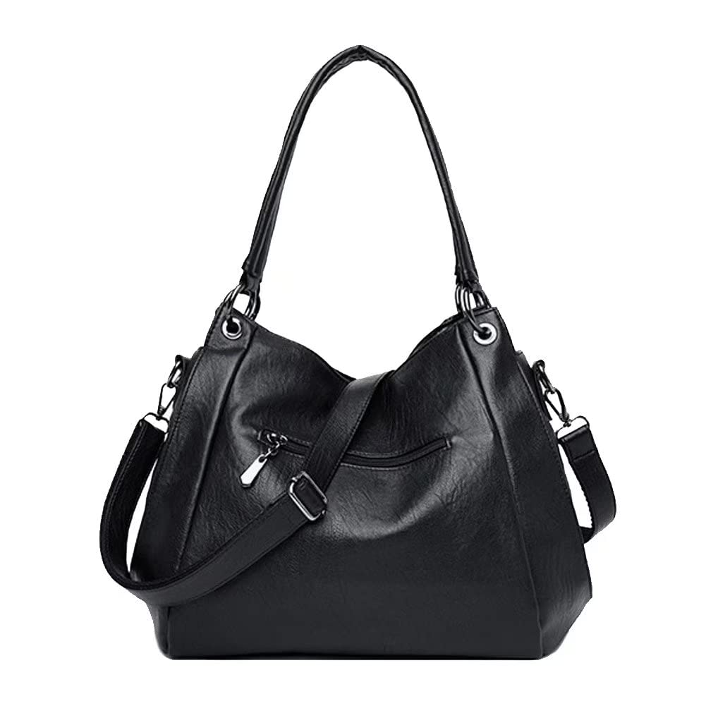 Mudono Women's Leather Top Handle Handbag - Large Capacity Tote Shoulder Bag with Crossbody Strap, Retro Satchel Purse for Work, Travel & Everyday Use