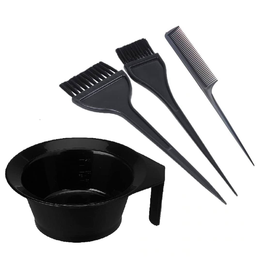 Ghelonadi Professional Hair Dye Brush & Mixing Bowl Set (4-Piece) - Salon Quality Hair Coloring Tools for At-Home Use - Perfect for Hair Dye, Bleach, Facial Cream Application