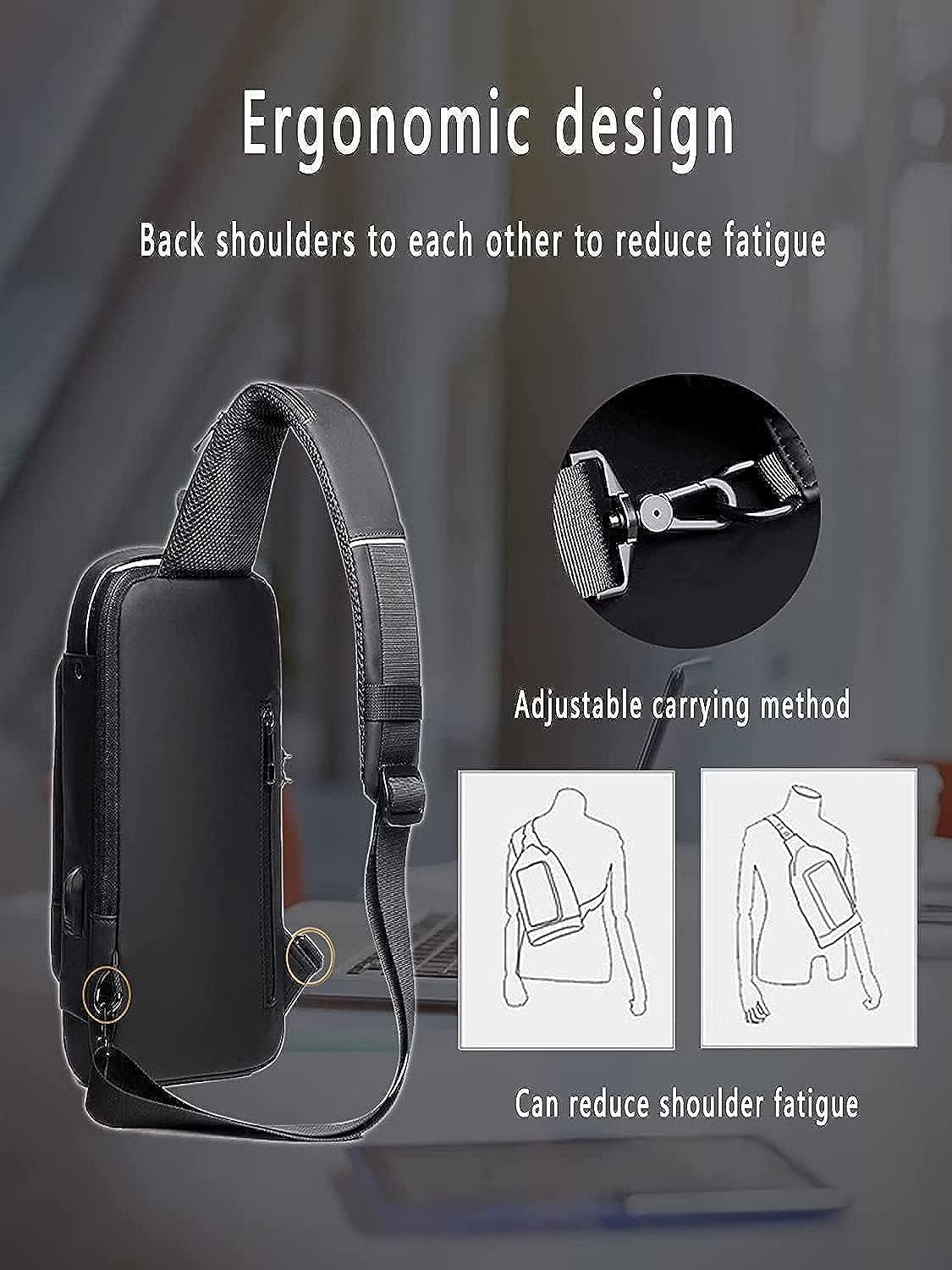 PRIMIL Anti-Theft Crossbody Sling Backpack for Men & Women - Waterproof Shoulder Bag with Lock & USB Charging Port - Perfect for Travel, Hiking, Gym, Picnic & Daily Commute | Durable & Secure Design for Outdoor Adventures & Urban Lifestyle