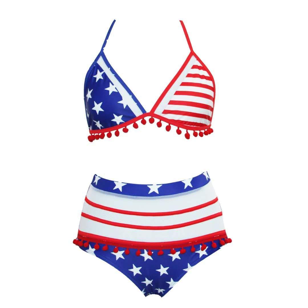 USA Flag Bikini for Women - Patriotic Swimsuit for 4th of July & Beach Parties