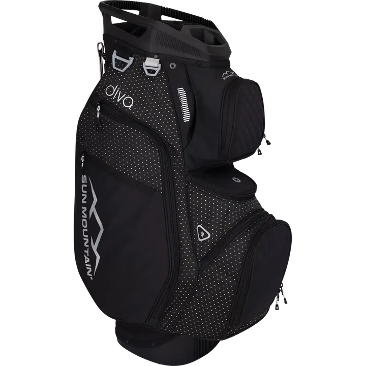 Sun Mountain Diva Cart Bag - Premium Golf Cart Bag for Women with 14-Way Divider, Insulated Cooler Pocket & Multiple Storage - Perfect for Golf Course & Driving Range Use
