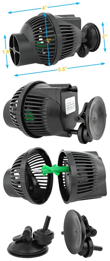 SunSun JVP-102 1300 GPH Aquarium Wave Maker Pump - Powerful Water Flow for Saltwater & Reef Tanks, Fish Tank Circulation and Wave Simulation