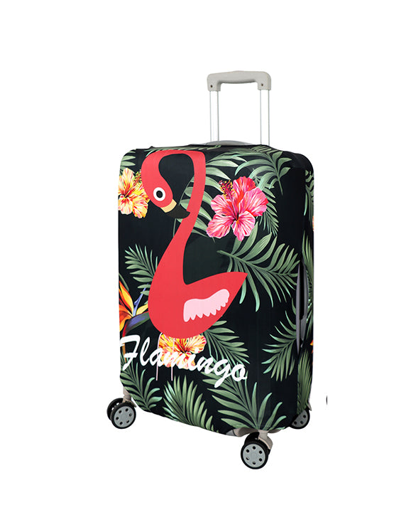 Tosca Medium Luggage Cover with Flamingo Print - Waterproof Suitcase Protector for Travel - Perfect for Airplane, Cruise, and Vacation Trips